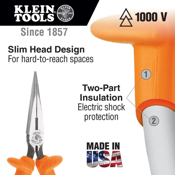 Klein Tools 9420R 1000V Insulated Plier Tool Set with Long-Nose Pliers, Side-Cutting Pliers and Diagonal Cutting Pliers, 3-Piece