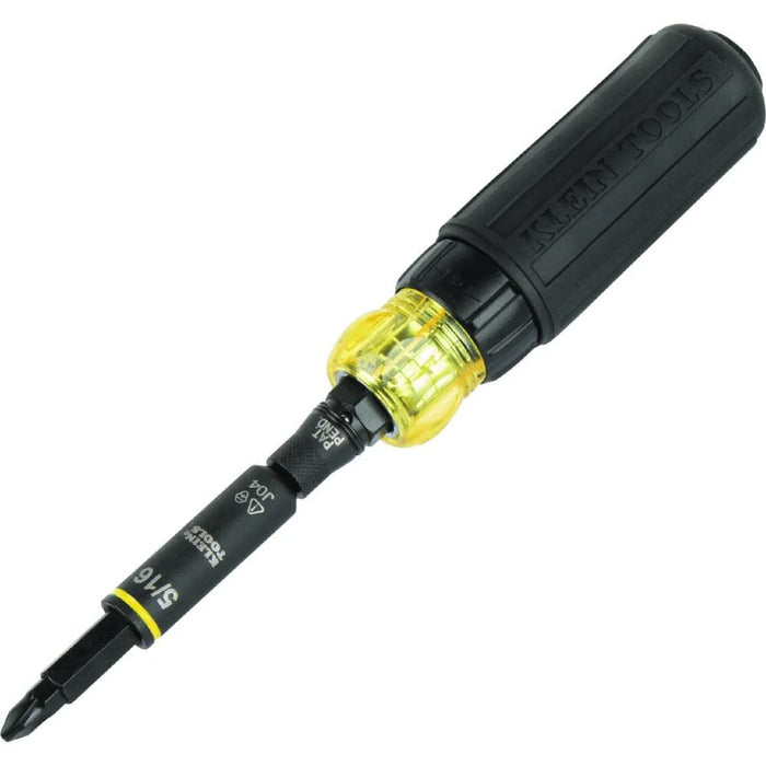 Klein Tools 32500HDRT KNECT Ratcheting Screwdriver, Multi-Bit Screwdriver/Nut Driver, Impact Rated 11-in-1 Tool with Phillips, Slotted, Square and Torx Tips