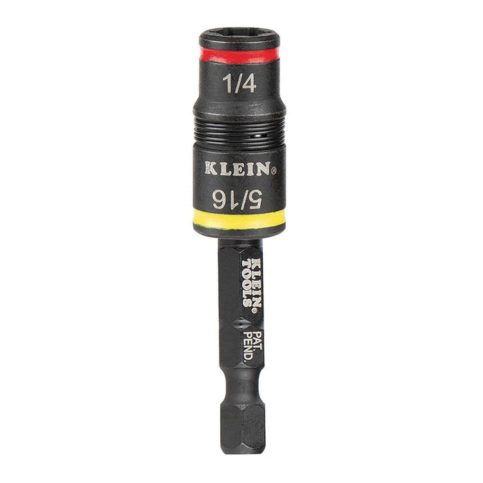 Klein Tools 32931 3-in-1 Impact Socket Set, Flip Socket with 2 SAE Hex Driver Sizes and 1/4-Inch Bit Holding Feature, Impact Rated