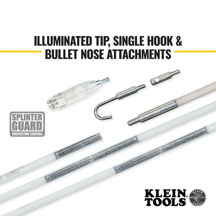 Klein Tools 56430 Glow Fish Rod Set, Wire Puller, 30-Foot