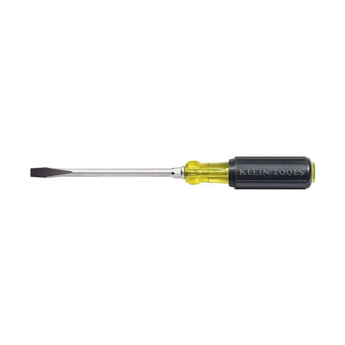 Klein Tools 602-10 Flathead Screwdriver with 3/8-Inch Keystone Tip, Made in USA, 10-Inch Heavy Duty Round Shank