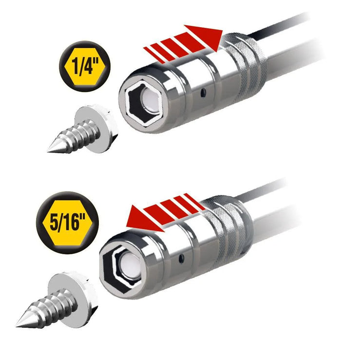 Klein Tools 32596 Multi-Bit Screwdriver /Nut Driver, Magnetic 8-in-1 HVAC Slide Drive Tool with Hex, Phillips, Schrader Bits, Nut Drivers