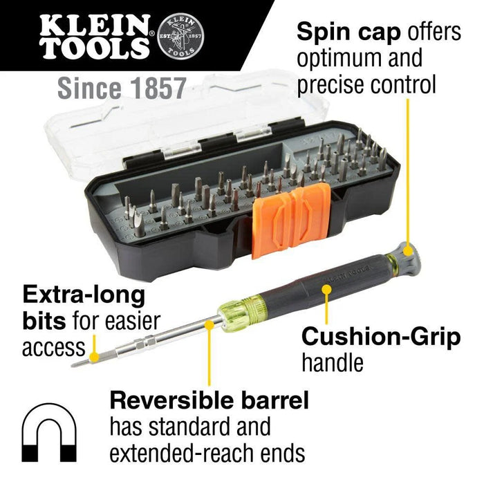 Klein Tools 32717 Precision Screwdriver Set with Case, All-in-One Multi-Function Repair Tool Kit Includes 39 Bits for Apple Products