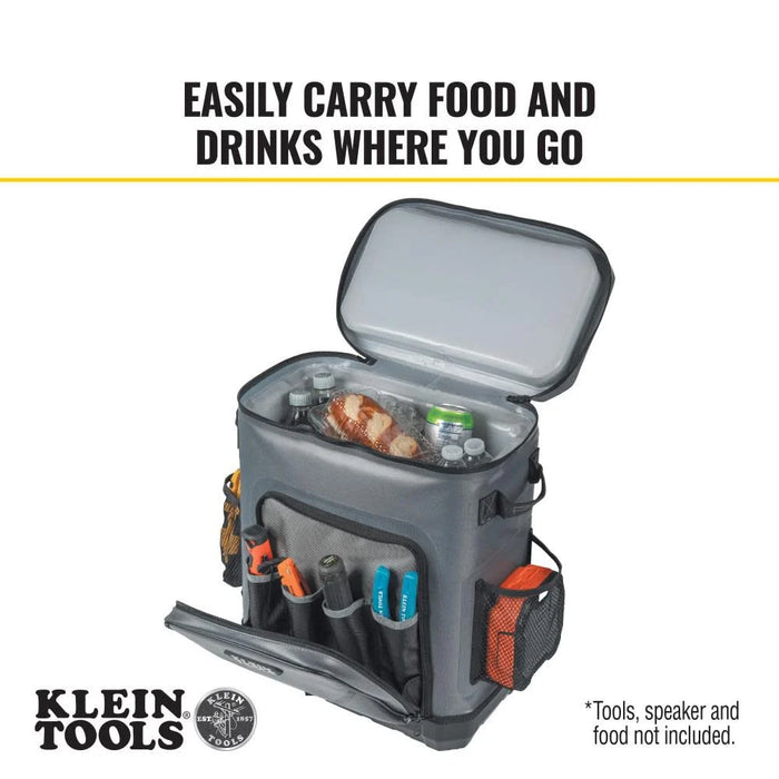 Klein Tools 62810BPCLR Cooler Backpack, 30 Cans Insulated Backpack Cooler, Rugged Bottom, Ideal for Jobsite, Hunting, Camping or Beach