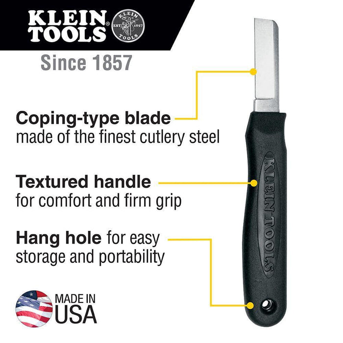 Klein Tools 44200 Cable Splicers Knife, Heavy-Duty Handle, Cutlery Steel Blade