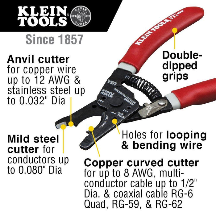 Klein Tools VDV026-211 Coax Installation Kit with Crimp Tool, Cable Cutter, Stripper and F Connectors with Storage Bag