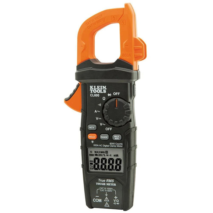 Klein Tools CL600 Electrical Tester, Digital Clamp Meter has Auto Range TRMS, Measures AC Current, AC/DC Volts, Resistance, NCVT, More, 1000V