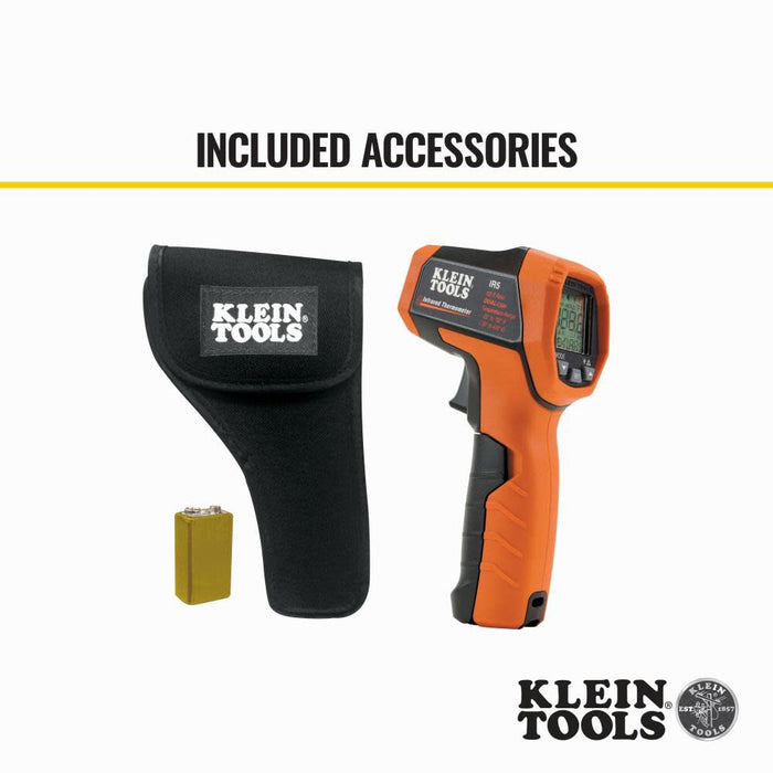 Klein Tools IR5 Dual Laser 12:1 Infrared Thermometer, Digital Thermometer Gun with Backlit Display, Dual Laser Targeting and Auto Scan, Wide Temperature Range