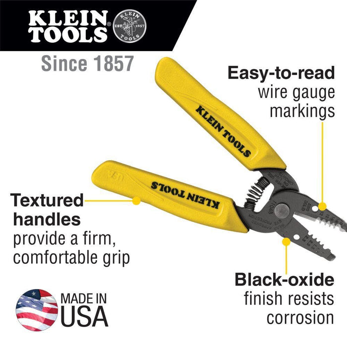 Klein Tools 11048 Dual Wire Stripper Cutter for Solid Wire, Made in USA