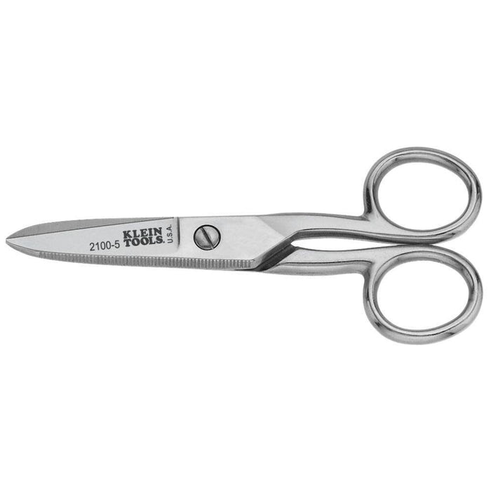 Klein Tools 2100-5 Electrician Scissors for Heavy-Duty Cutting, Made in USA, Corrosion Resistant, 5-1/4-Inch