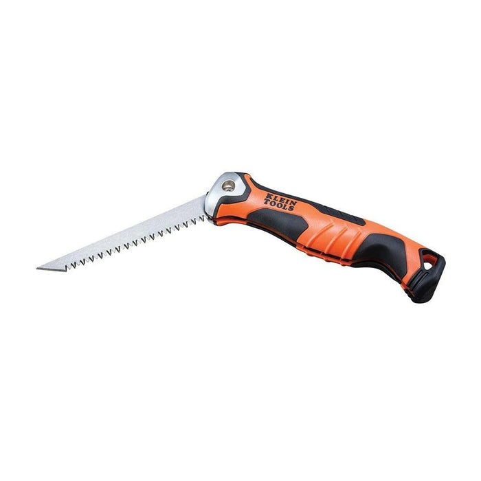 Klein Tools 31737 Folding Jab Saw / Drywall Saw, Hand Saw with Lockback at 180 and 125 Degrees and Tether Hole