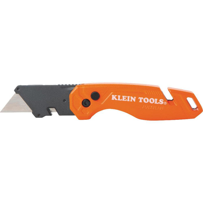 Klein Tools 44303 FLICKBLADE Folding Utility Knife with Blade Storage, Utility Knife with 5 Blades, Compact with Side Release Button and Dual Locking Positions