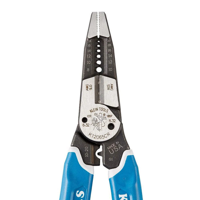 Klein Tools K12065CR Wire Stripper / Cutter / Crimper Tool for Cutting, Stripping, Crimping, Twisting (8-18 AWG solid, 10-20 AWG stranded)