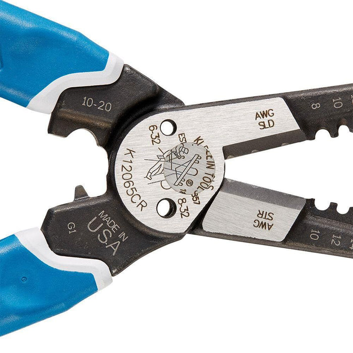 Klein Tools K12065CR Wire Stripper / Cutter / Crimper Tool for Cutting, Stripping, Crimping, Twisting (8-18 AWG solid, 10-20 AWG stranded)