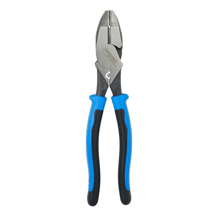 Klein Tools J2000-9NECRTP Side Cutter Linemans Pliers with Tape Pulling and Wire Crimping, High Leverage, 9-Inch