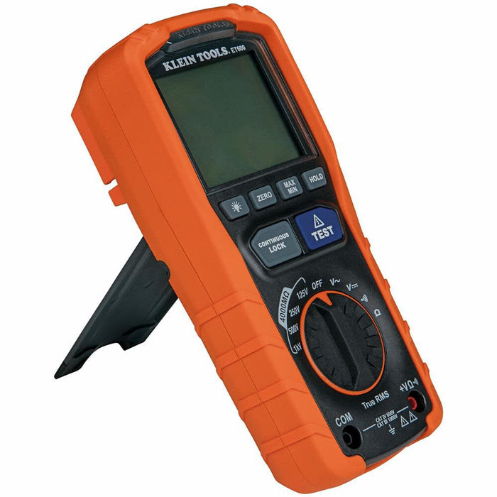 Klein Tools ET600 Multimeter, Megohmmeter Insulation Tester, 4000 Ohms Resistance, 125V/250V/500V/1000V, Auto-Ranging TRMS Multimeter