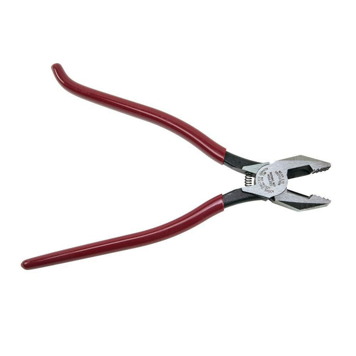 Klein Tools D201-7CSTA Linesman Pliers, Side Cutters with Spring Loaded Action, Ironworker Pliers have Aggressive Knurl and Tempered Handles