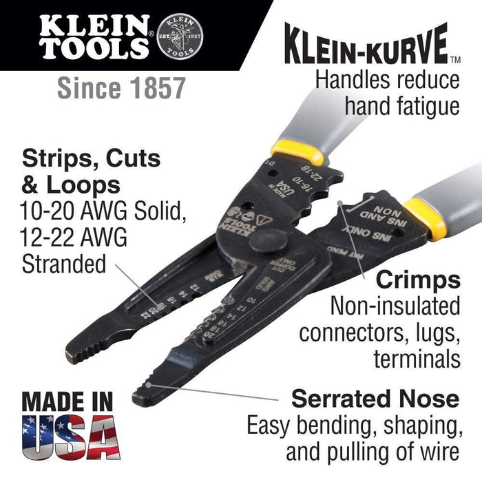 Klein Tools 1009 Multi Tool, Wire Stripper, Crimping Tool, Wire Cutter, Long-Nose Multi-Purpose Electrician Tool