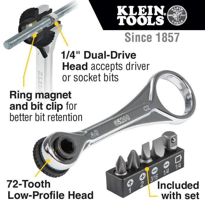 Flip Socket Mini Ratchet & Multi-Bit Driver Set 3-Piece