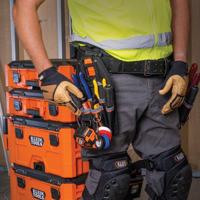 Klein Tools 55830MB MODbox Tool Pouch, 6-Pockets, Electrician Tool Bag, Quickly Attach and Release from Tool Belts and MODBox Rail System