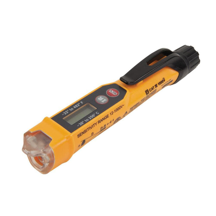 Klein Tools NCVT-4IR Non-Contact Volt Tester, 12 - 1000V AC Pen with IR Thermometer -22 to 482 deg F, LED and Audible Alarms, Pocket Clip