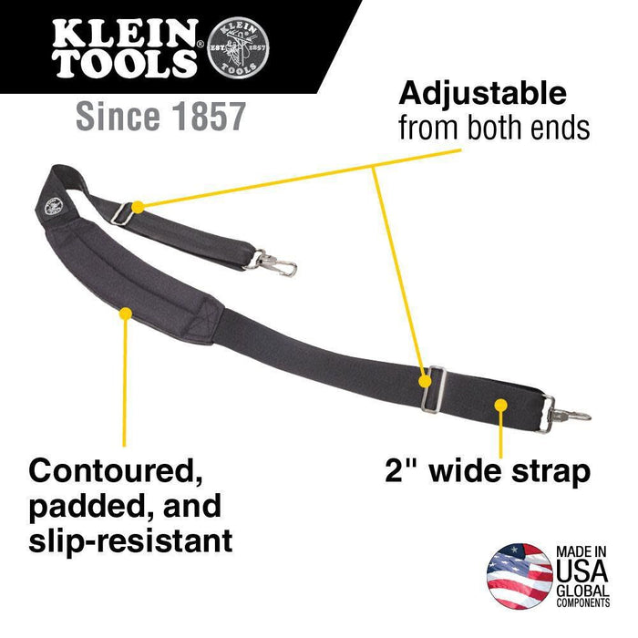 Klein Tools 58889 Padded Adjustable Shoulder Strap, 37 to 55-Inch, for Klein Tools Tool Tote and 5003 Series