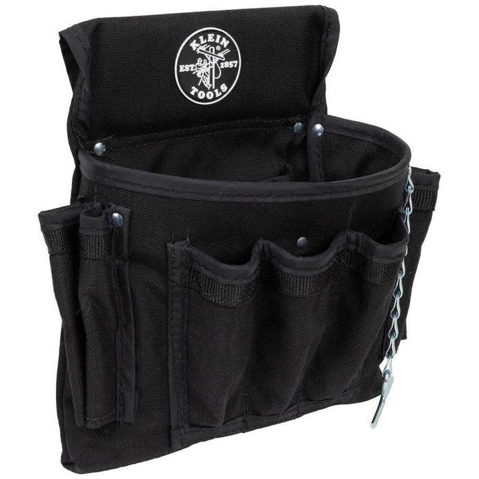 Klein Tools 5719 Tool Pouch, PowerLine Series Utility Pouch Fits Tool Belts up to 2.5-Inch, Strong Rivet Reinforced Stitching, 18-Pocket