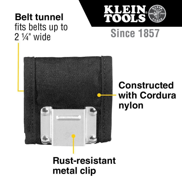 Klein Tools 5707 Tape Measure Holder, Heavy Duty Nylon, Tunnel Belt Fits 2.25-Inch, 4.125 x 2.25 x 3.75-Inch