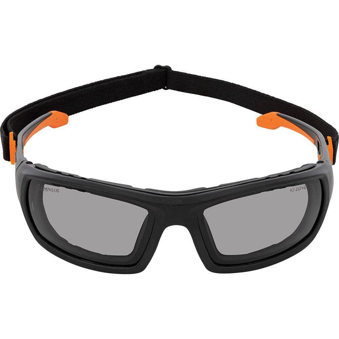 Klein Tools 60471 Safety Glasses, ANSI Z87.1+ Pro Full Frame Gasket Safety Glasses, Gray Lens, UV Protection, Anti-Fog, Scratch Resistant