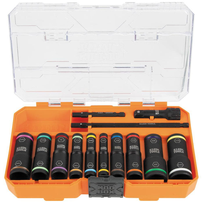 Klein Tools 65239 20-Piece Flip Socket Set with Klein Tools 32787 64-Piece Micro Ratchet Precision Driver Set