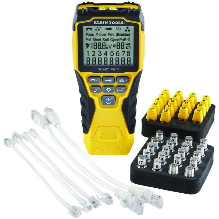 Klein Tools VDV501-852 Cable Tester with Remote, VDV Scout Pro 3 Test Kit Locates and Tests Voice, Data and Video Cables