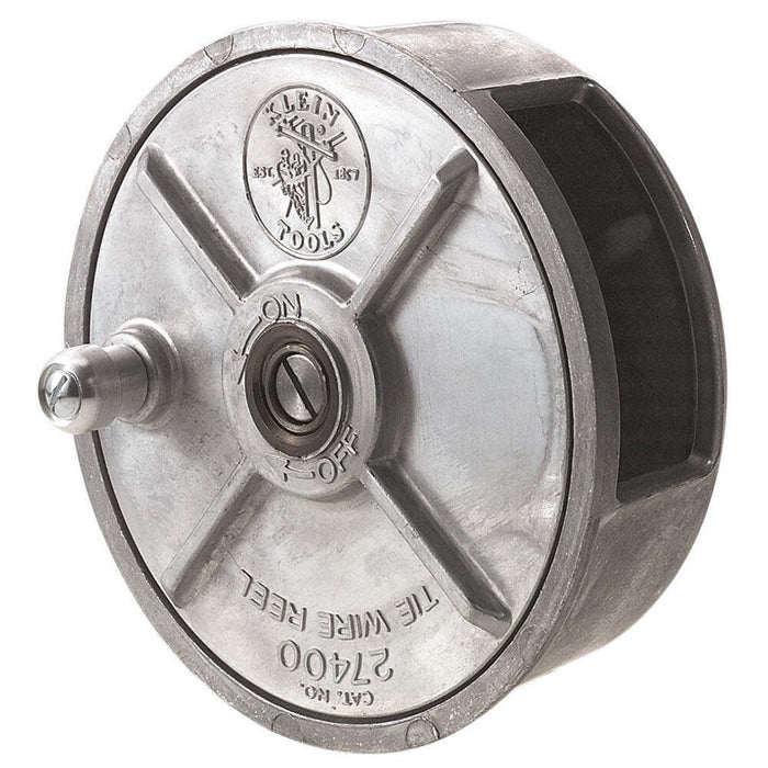 Klein Tools 27400 Tie wire Reel, Made in USA, Lightweight Aluminum, Left Handed and Right Handed with Rewind Knob