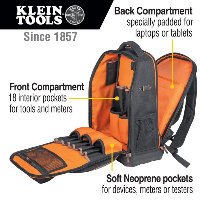 Klein Tools Backpack, Black/Orange