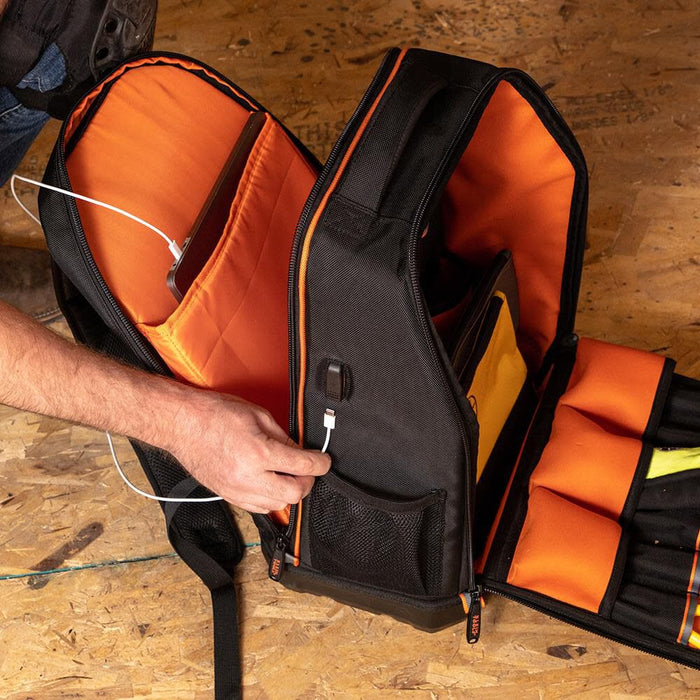 Klein Tools Backpack, Black/Orange