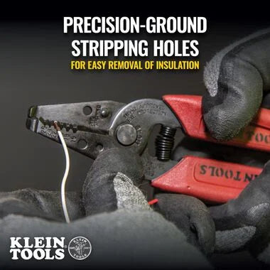 Klein Tools 11049 Wire Stripper / Cutter, Made in USA, Compact, Lightweight, Hardened Steel, Precision Ground, for Stranded Wires