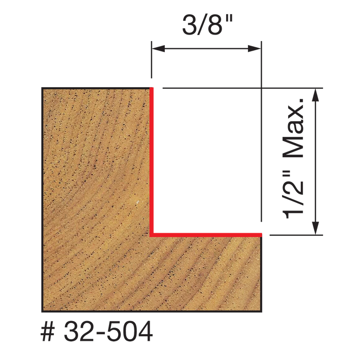 Freud Flush, 1/8",1/4",5/16",3/8",7/16",1/2" Depth Rabbeting Bit with Bearings