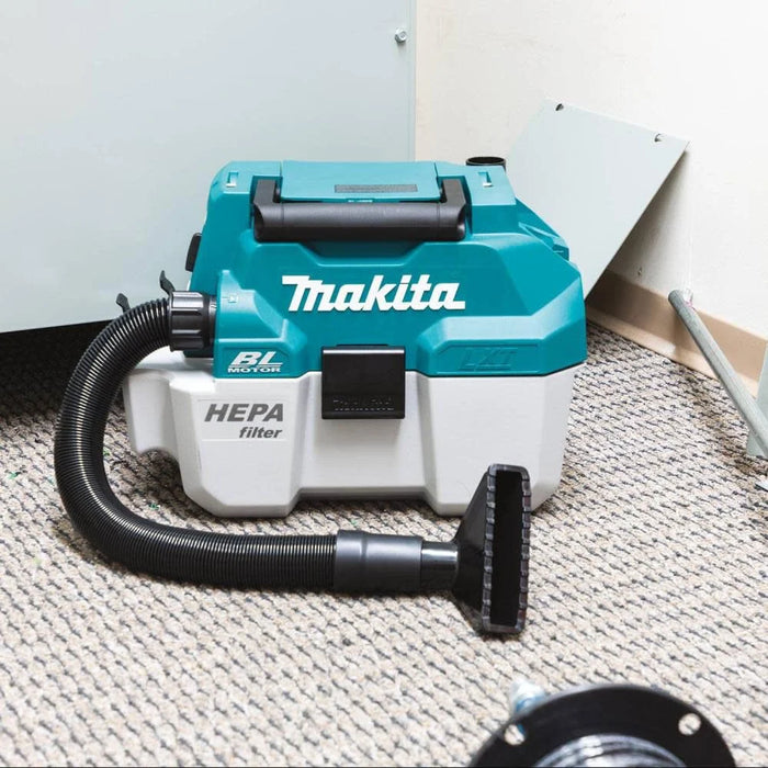 Makita 18V LXT Lithium-Ion Brushless Cordless 2 Gallon HEPA Filter Portable Wet/Dry Dust Extractor/Vacuum (Bare Tool)