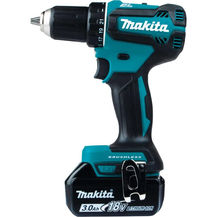 Makita 18V LXT (XFD131X2) Lithium-Ion Brushless Cordless 1/2 Inch Driver-Drill 3 Ah Kit with L.E.D Flashlight and 2 Batteries