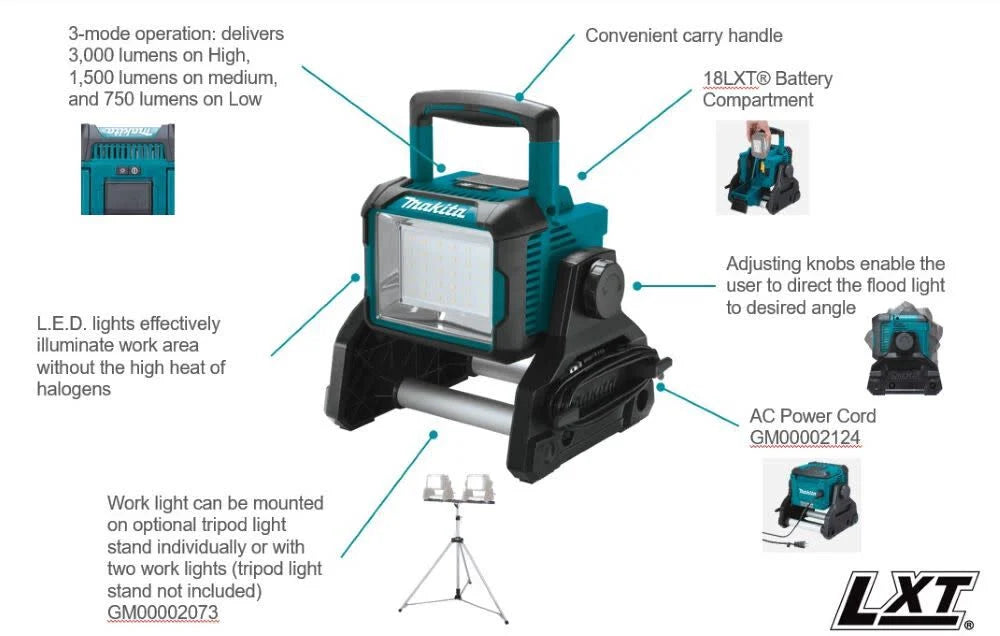 Makita 18V LXT Lithium-Ion Cordless/Corded Work Light (Light Only)