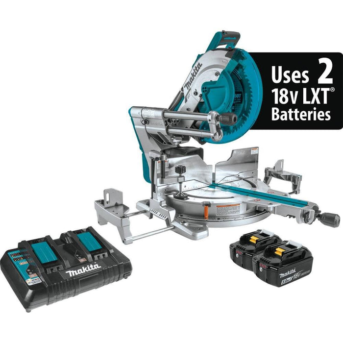 Makita 36V (18V X2) LXT Brushless 12" Dual‑Bevel Sliding Compound Miter Saw Kit, AWS Capable and Laser