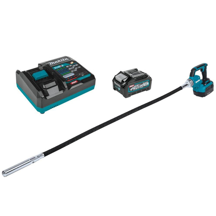 Makita 40V Max XGT Brushless Cordless 5‑1/2' Concrete Vibrator Kit (4.0 Ah)