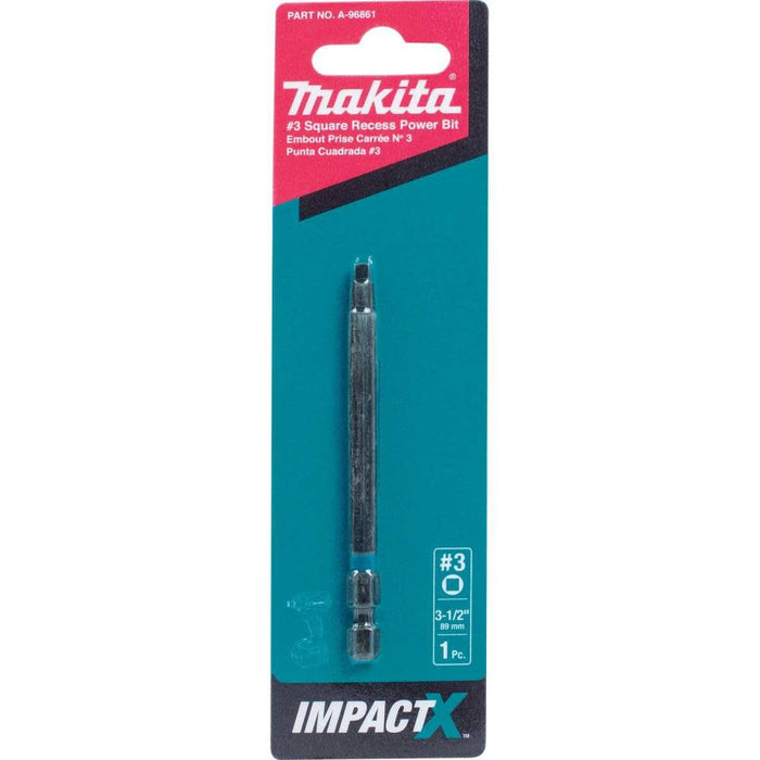 Makita Impact X #3 Square Recess 3-1/2 Power Bit