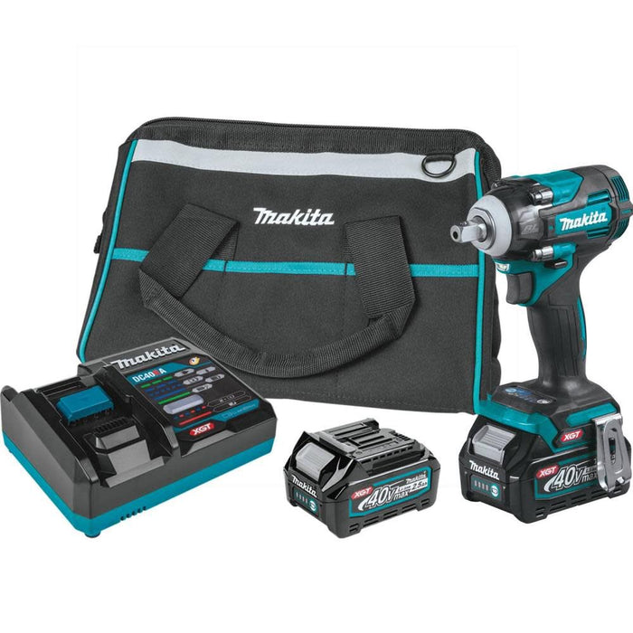 Makita 40V MAX XGT Brushless Cordless 4-Speed 1/2 In. Sq. Drive Impact Wrench Kit w/ Detent Anvil (2.5Ah)