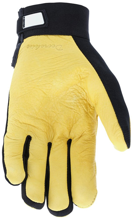 MCR Safety Mechanics Gloves Supple Grain Deerskin Palm Adjustable Hook and Loop Wrist Closure Flexible and Breathable Spandex Back