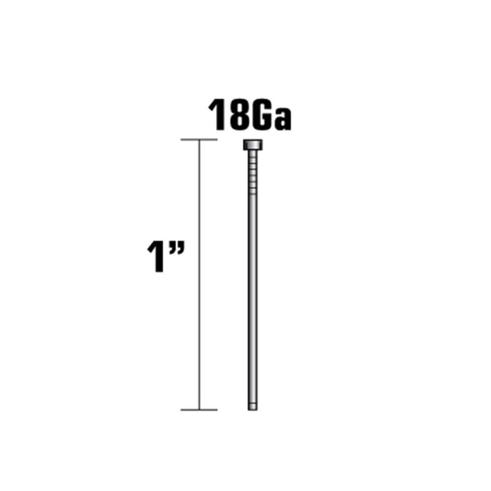 Metabo HPT Brad Nails | 1 In. x 18 Gauge | Electro Galvanized | 1,000 Count