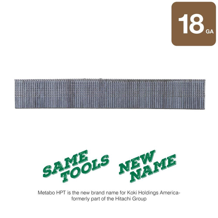 Metabo HPT Brad Nails | 1 In. x 18 Gauge | Electro Galvanized | 1,000 Count