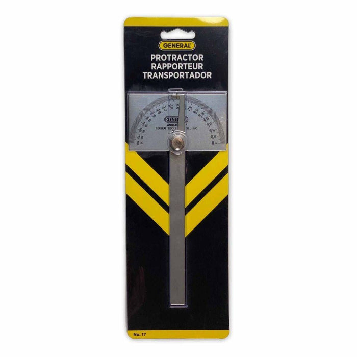 General Tools ANGLE-IZER Square Head Stainless Steel Angle Protractor, 0 to 180 Degrees, 6-Inch Arm