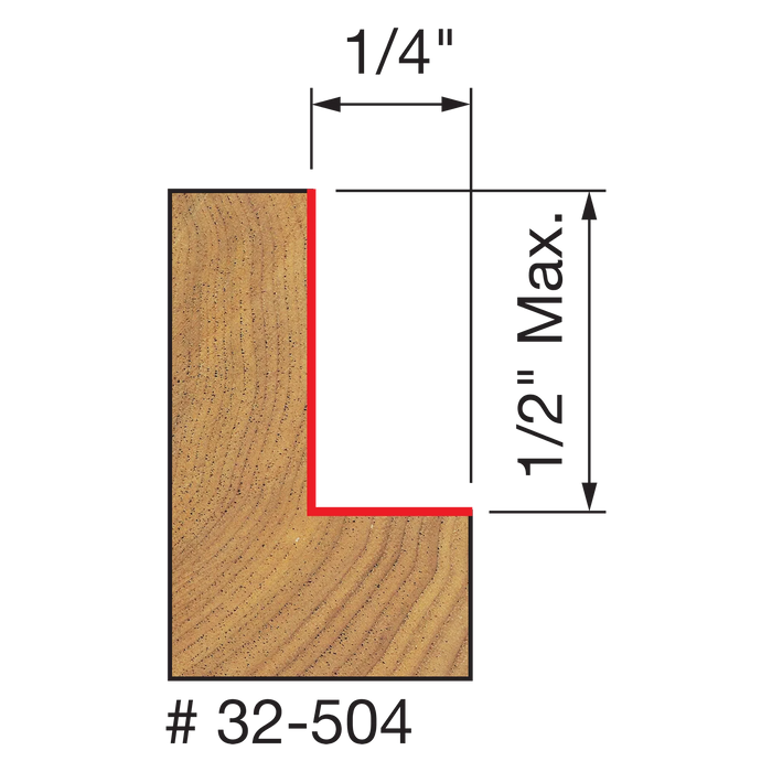 Freud Flush, 1/8",1/4",5/16",3/8",7/16",1/2" Depth Rabbeting Bit with Bearings