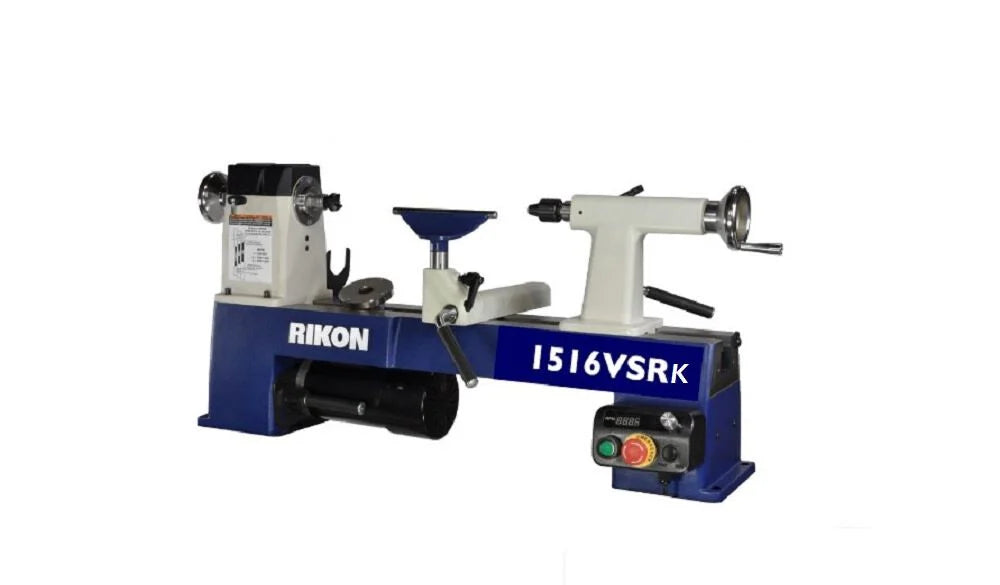 RIKON 12 Inch x 16-1/2 Inch VSR MIDI Lathe with 4-Jaw Chuck