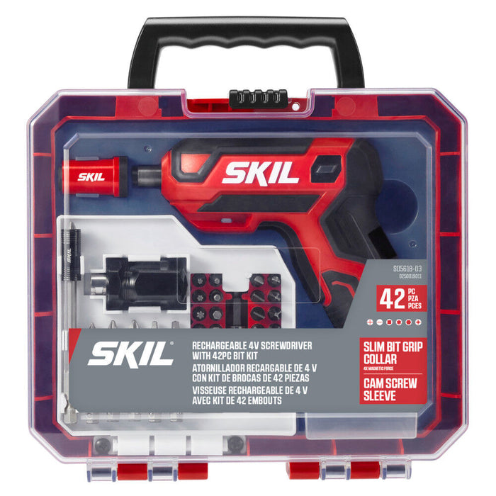 SKIL 4V Screwdriver Rechargeable with 42-Piece Bit Kit